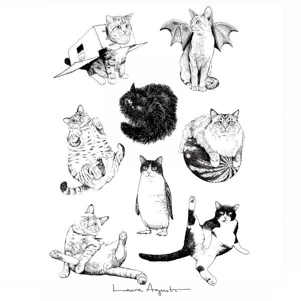 Ilustración de gatos de Laura Agustí