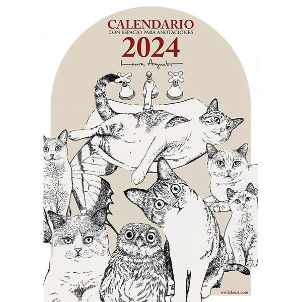 Portada del calendario para anotaciones de laura agusti con ilustraciones de Gatos