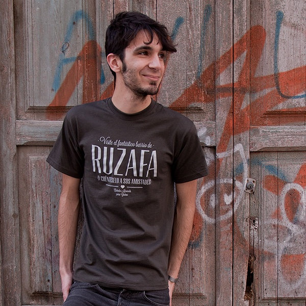 Chico con camiseta visite el fantastico barrio de ruzafa en Gris