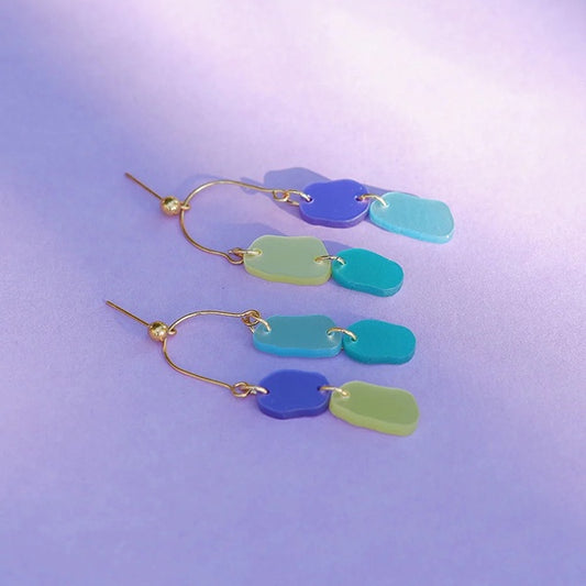 Purple Nuance, Water and Lime Earrings by Mitumi