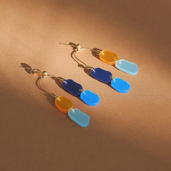 Mitumi Orange and Blue Nuance Earrings