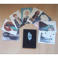 Pack negro con ocho postales de la ilustradora Esther Gili, entre las que destacan muchos personajes de la saga Harry Potter